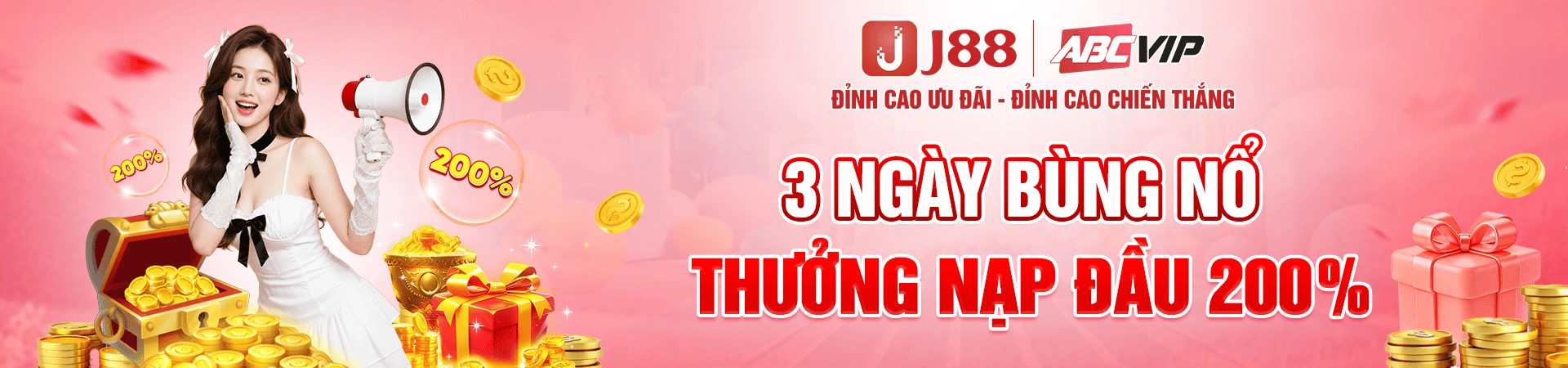 Banner casino, thể thao, slot và bắn cá trên J88